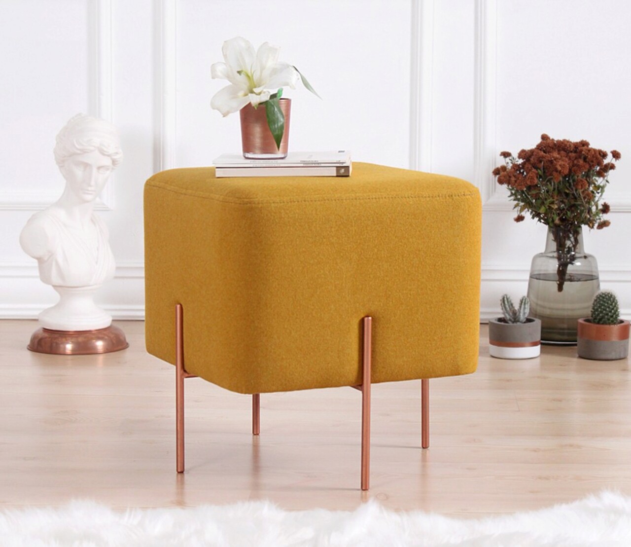 Taburet, Atelier del Sofa, 209FLF1191, Galben mustar - imagine 7